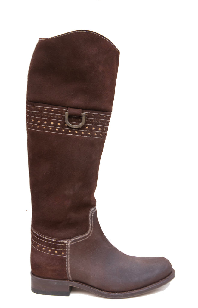 Chocolate suede riding boot