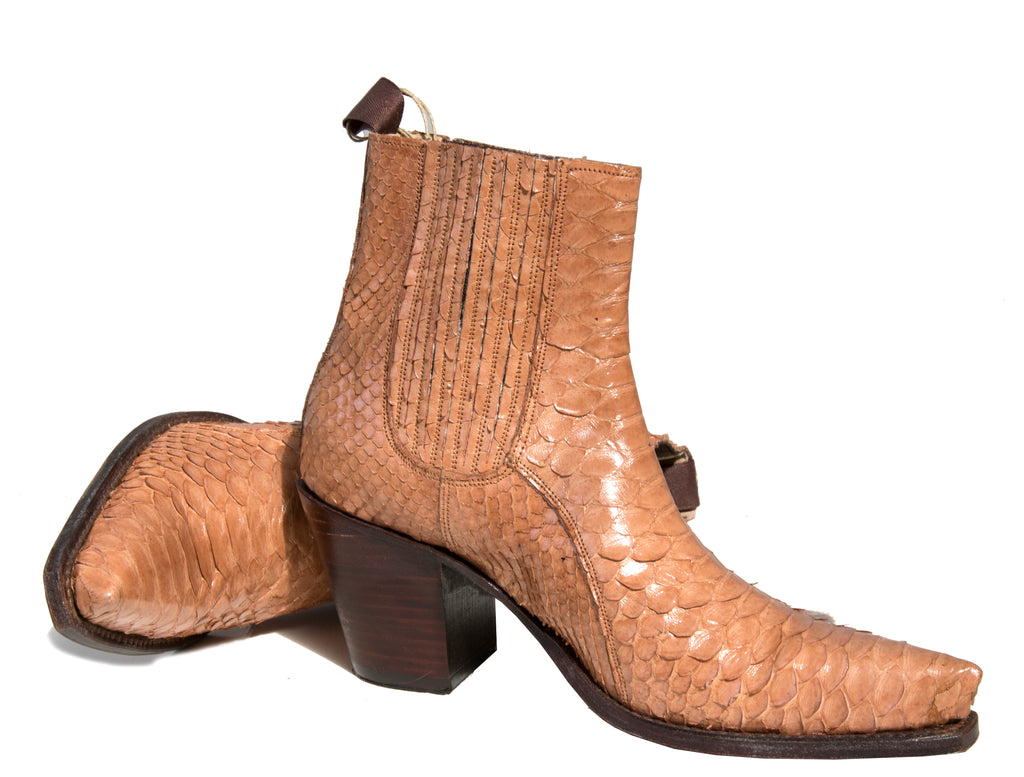 Python Tan Ankle Boot