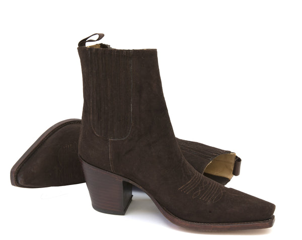 622 Virgi Chocolate suede Ankle Boots R Soles