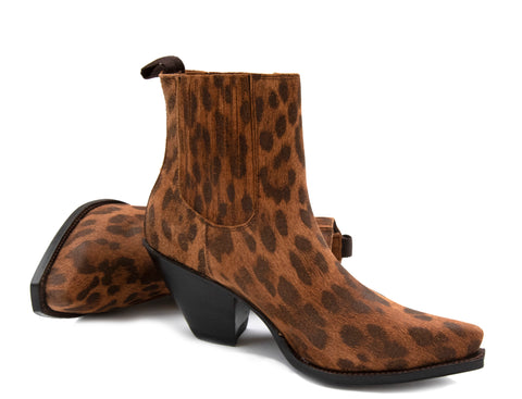 Leopard Ankle Boots R Soles