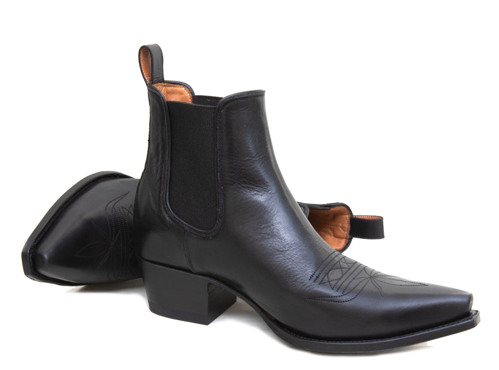 Black Leather Ankle Boots