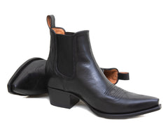 Black Leather Ankle Boots