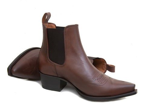 Brown Leather Ankle Boots