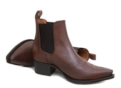 Brown Leather Ankle Boots