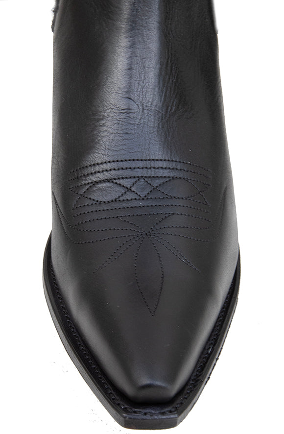Black Leather Ankle Boots