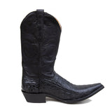 Black Caiman Boots Cuban Heel