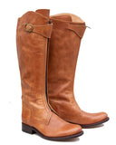 Tan front zip Riding Boots