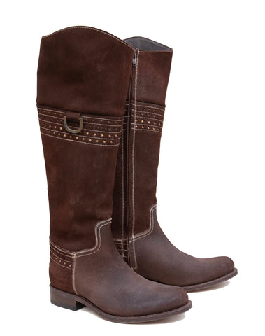 Chocolate suede riding boot