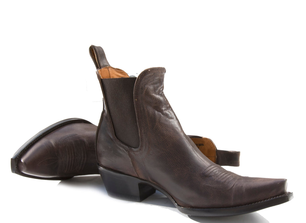T4 Brown Ankle Low Heel Boots - R Soles