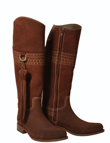 Chocolate suede riding boot